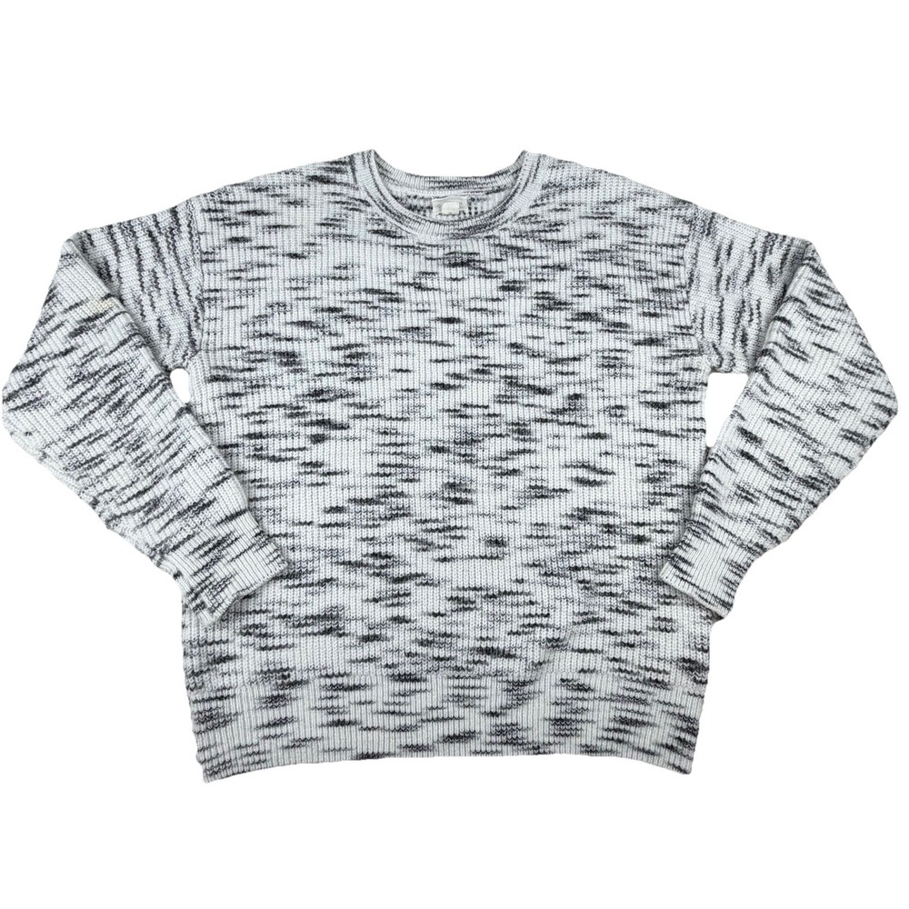 Caslon Chunky Knit Sweater Womems M‎ Black/White Crewneck Pullover